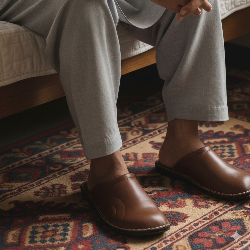 Handmade medicated soft slippers for men - D6