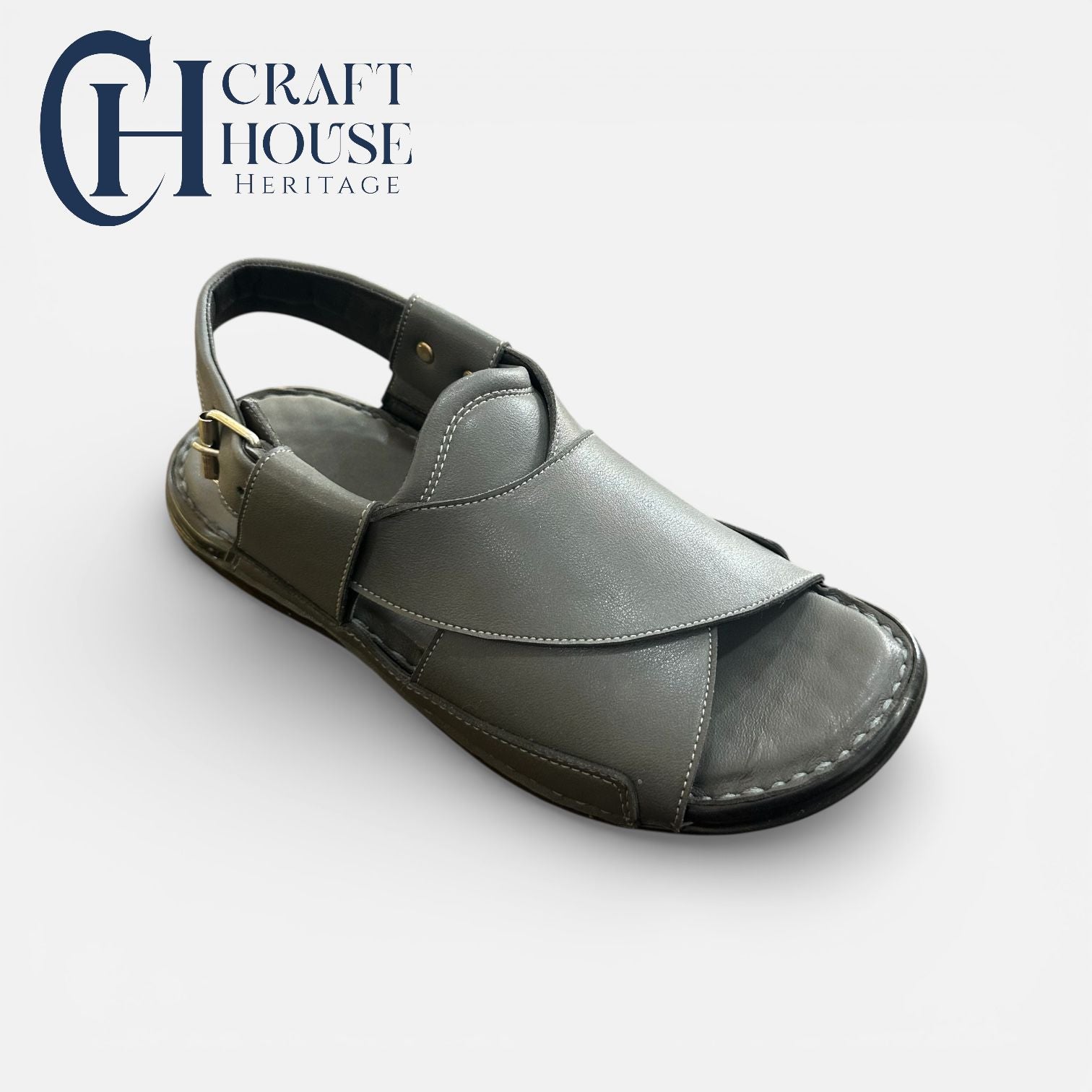 Handmade Peshawari chappal For Men New design - D4 Dark Grey